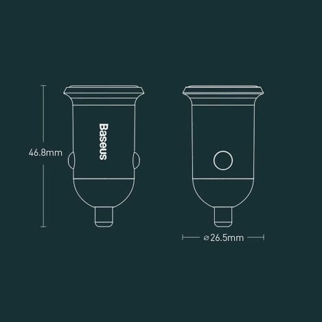 Baseus Grain Pro ładowarka samochodowa 2x USB 4,8 A czarny (CCALLP-01)