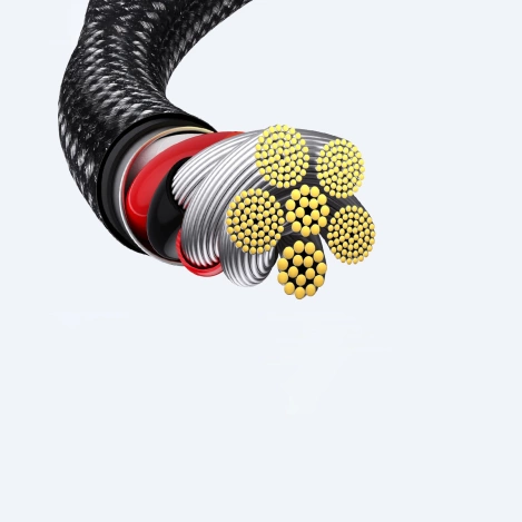 Baseus Tungsten Gold cable USB-A - USB-C 480Mb/s 100W 1m black (CAWJ000001)