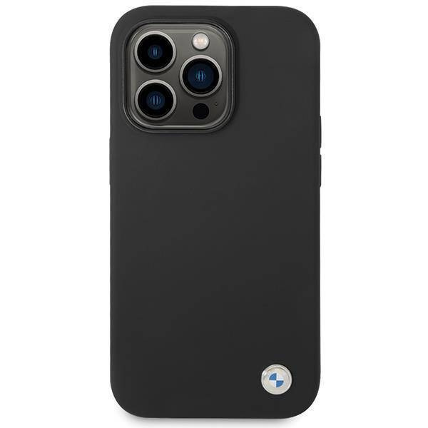 BMW Silikon-Metall-Logo-Hülle für iPhone 15 Pro – Schwarz