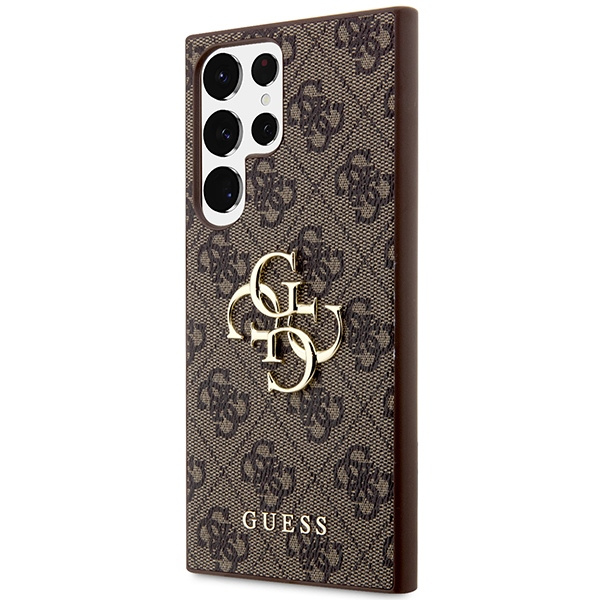Oryginalne Etui GUESS Hardcase GUHCS24L4GMGBR do Samsung S24 Ultra (Leather 4G Metal Logo / brązowy)