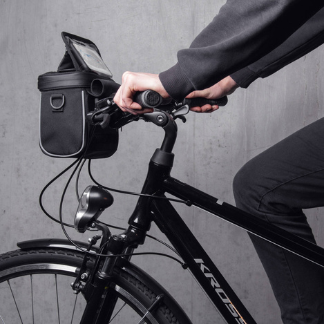 Wozinsky bicycle handlebar bag bike shoulder bag black (WBHBB-01)