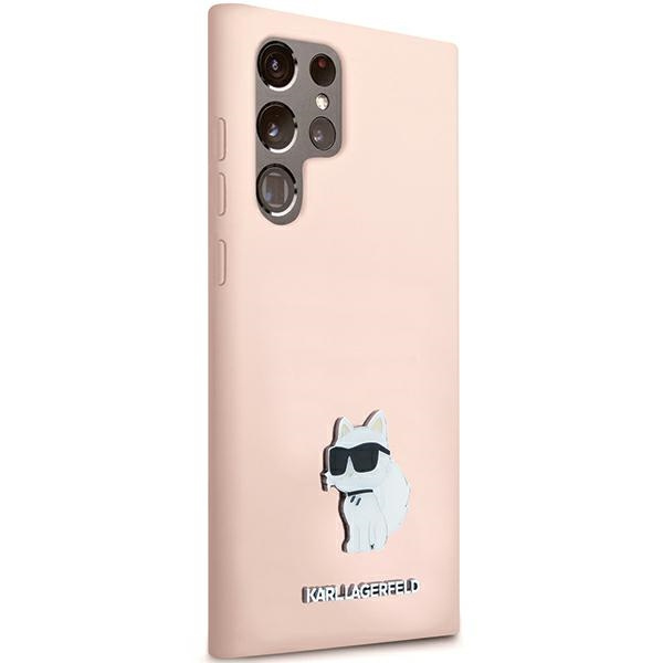 Karl Lagerfeld KLHCS23LSMHCNPP S23 Ultra S918 różowy/pink Silicone Choupette Metal Pin
