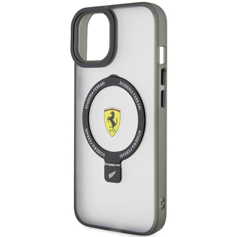 Ferrari FEHMP15SUSCAK iPhone 15 6,1&quot; schwarz/schwarz Hardcase Ring Stand 2023 Collection MagSafe