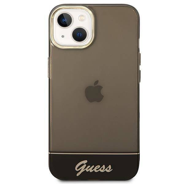 Original Handyhülle IPHONE 14 PLUS Guess Hardcase Translucent schwarz