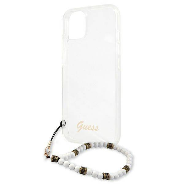 Guess nakładka do iPhone 13 Mini 5,4" GUHCP13SKPSWH przeźroczysta hard case White Pearl
