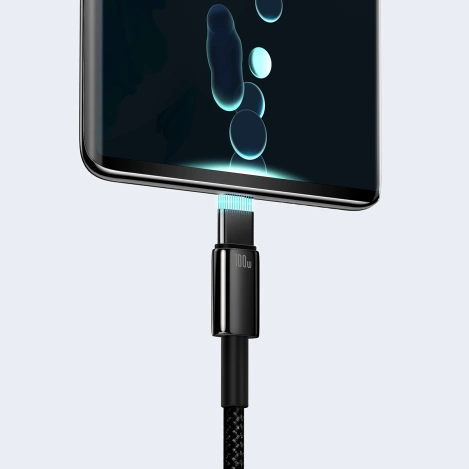 Baseus Tungsten Gold cable USB-A - USB-C 480Mb/s 100W 2m black (CAWJ000101)