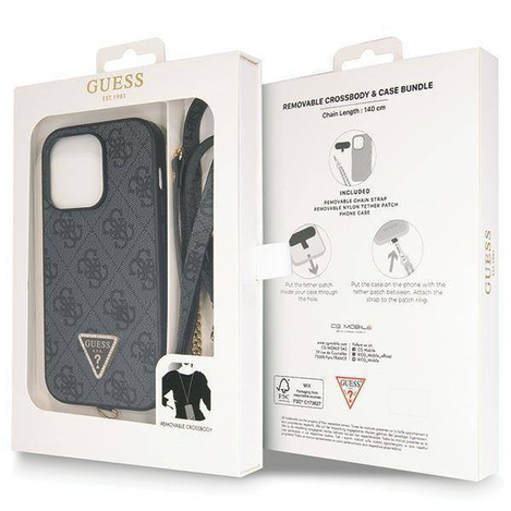 Oryginalne Etui IPHONE 14 PRO Guess Hardcase Crossbody 4G Metal Logo (GUHCP14LP4TDSCPK) czarne