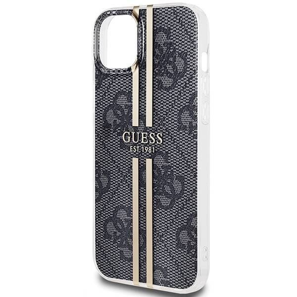 Oryginalne Etui GUESS Hardcase GUHCP15MH4PSEGK do iPhone 15 Plus (4G Gold Stripe / czarny)