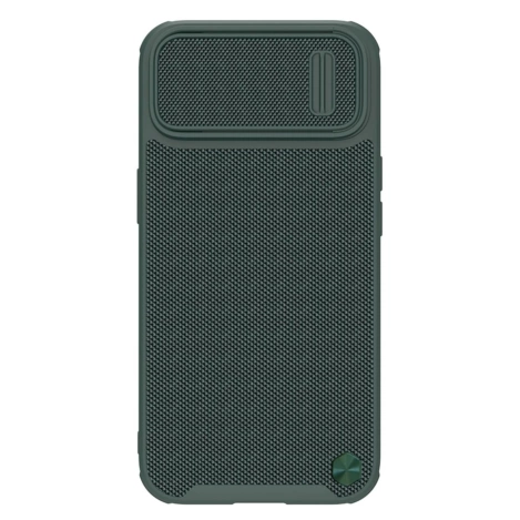 Nillkin Textured S Case für iPhone 14, gepanzerte Hülle mit Kameraabdeckung, grün