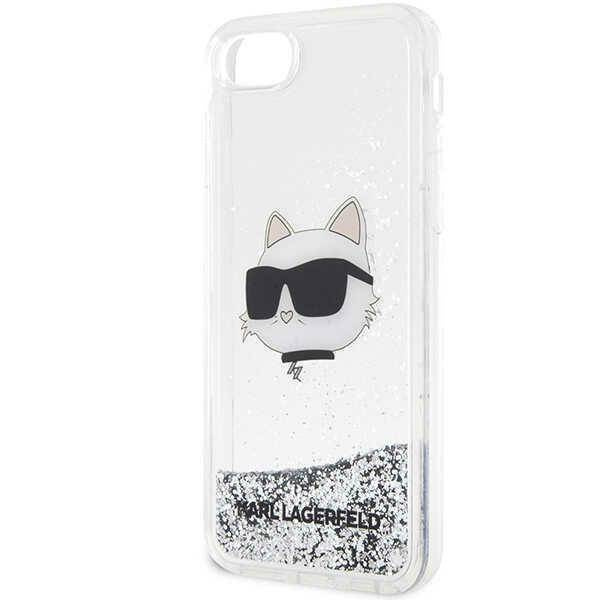 Karl Lagerfeld KLHCI8LNHCCS iPhone 7/8/ SE 2020/2022 silver/silver hardcase Glitter Choupette Head