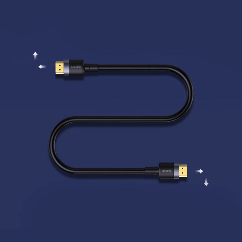 Baseus Cafule kabel przewód HDMI 2.0 4K 60 Hz 3D 18 Gbps 2 m czarny (CADKLF-F01)