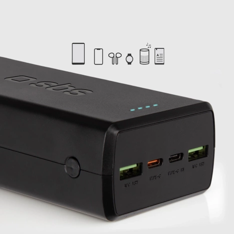 Powerbank SBS TTBB30000PD20K 30000 mAh 2 x USB-C 2 x USB-A - Schwarz