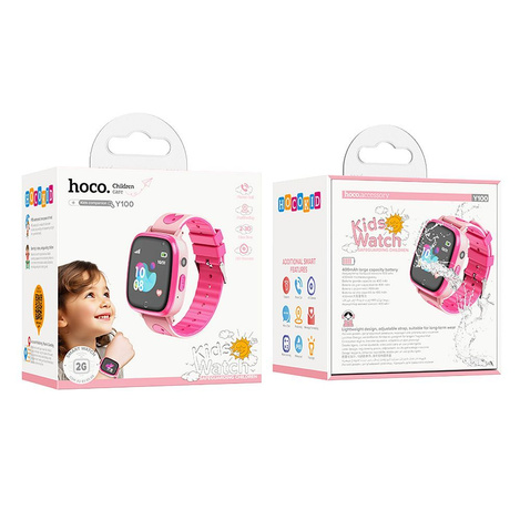 HOCO smartwatch dla dzieci z funkcją rozmowy Y100 różowy