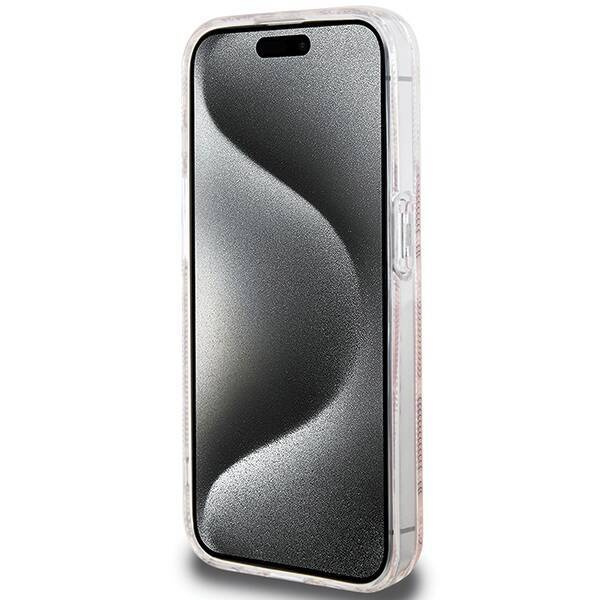 Oryginalne Etui GUESS Hardcase GUHMP15LHGCUSTGP do iPhone 15 Pro Max (Kompatybilny z Magsafe / IML GCUBE / różowy)