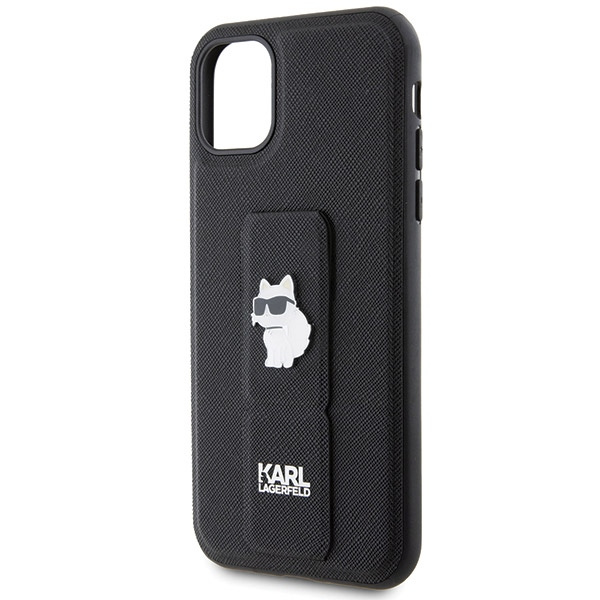 Karl Lagerfeld nakładka do iPhone 11 KLHCN61GSACHPK HC GRIPSTAND SAFFIANO CHOUPETTE PINS czarna