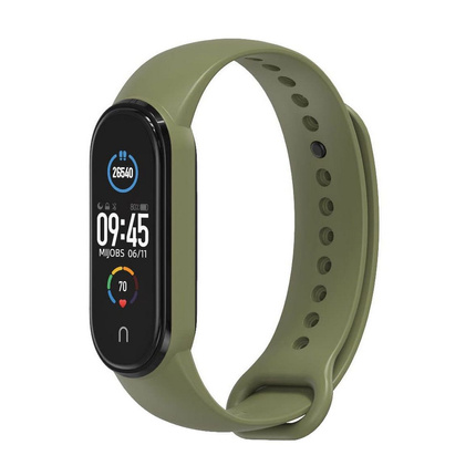 Pasek / opaska silikonowa do smart band Xiaomi Mi Band 5 / 6 / 7 zielony (08)