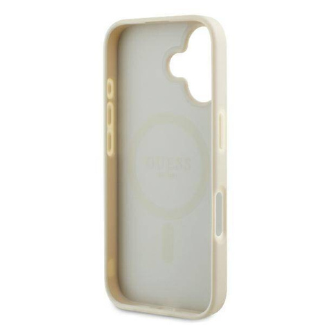 Guess GUHMP16SPGHSMME iPhone 16 6.1" beżowy/beige hardcase Grained Ring MagSafe