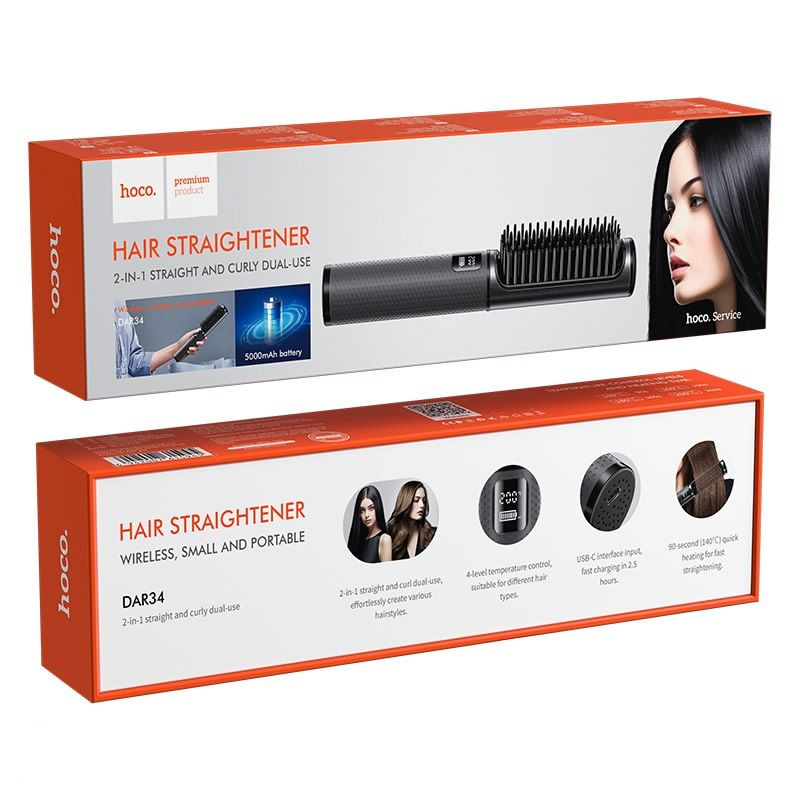 Lokówko - prostownica do włosów 2w1 Hoco DAR34 szara