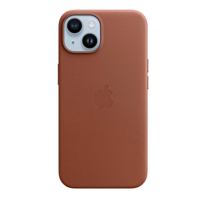 Apple Leather Case - Skórzane etui z MagSafe do iPhone 14 (umbra)