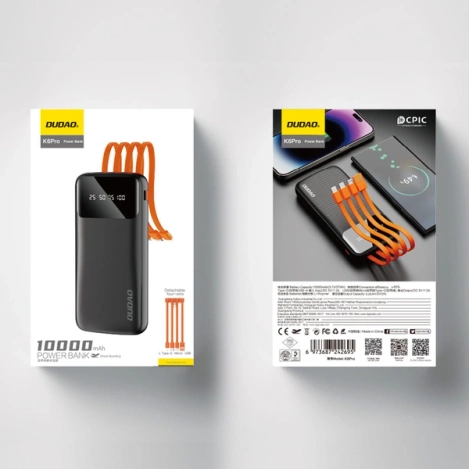Dudao K6Pro 10000mAh power bank black