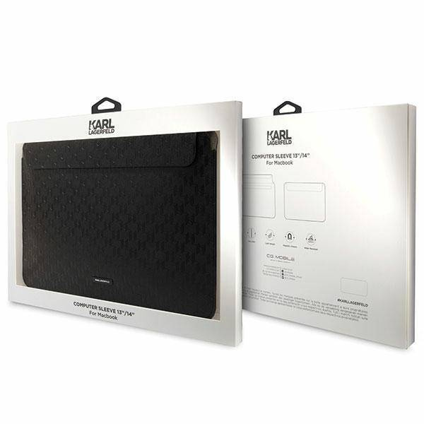 Karl Lagerfeld Sleeve KLCS14SAKLHPK 14&quot; black/black Saffiano Plaque