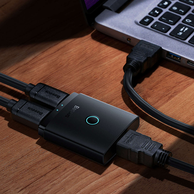 Baseus AirJoy 2in1 4K 60Hz bidirektionaler HDMI-Adapter – Schwarz