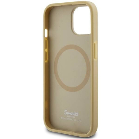 Hello Kitty Kitty Head MagSafe-Hülle aus Leder für iPhone 14 – Gold