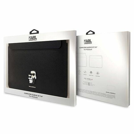 Karl Lagerfeld Hülle KLCS14SAKCPMK 14&quot; schwarz/schwarz Saffiano Karl&amp;Choupette