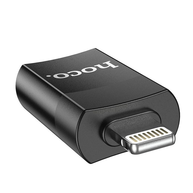 HOCO adapter OTG ze złącza USB A (żeński) do Lightning 8-pin UA17 czarny