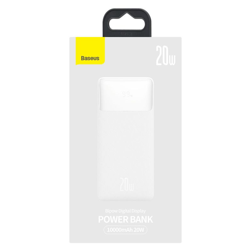 Powerbank Baseus Bipow 10000mAh, 2xUSB, USB-C, 20W (biały)