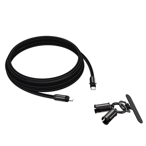 Devia kabel uniwersalna smycz 2w1 PD USB-C - Lightning 1,2 m 27W czarny