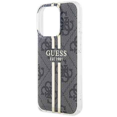 Oryginalne Etui GUESS Hardcase GUHCP15LH4PSEGK do iPhone 15 Pro (4G Gold  Stripe / czarny)
