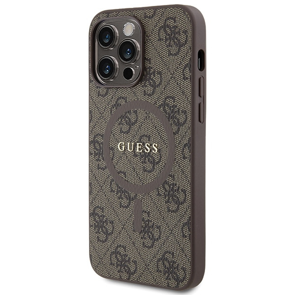 Oryginalne Etui GUESS Hardcase GUHMP13LG4GFRW do iPhone 13 Pro (Kompatybilny z Magsafe / 4G Ring classic logo / brązowy)