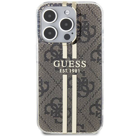 Oryginalne Etui GUESS Hardcase GUHCP15MH4PSEGW do iPhone 15 Pro (4G Gold  Stripe / brązowy)