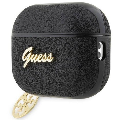 Guess GUAP2GLGSHK AirPods Pro 2 Cover schwarz/schwarz Glitter Flake 4G Charm