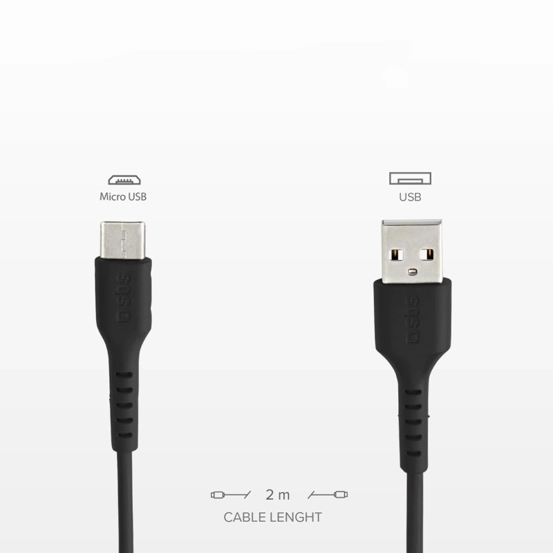 Kabel SBS TECABLEMICRO2K USB-A - Micro-USB 2 m - czarny