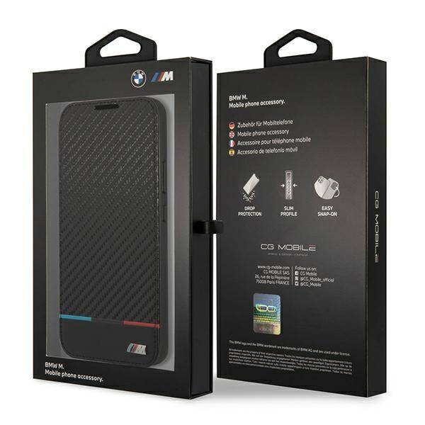 Case BMW BMBKS22SPUCARTCBK S22 S901 black / black bookcase M Collection Triangles