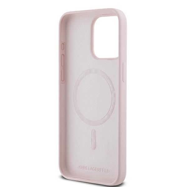 Oryginalne Etui KARL LAGERFELD hardcase Silicone Karl & Choupette MagSafe KLHMP15LSCMKCRHP do Iphone 15 Pro różowy