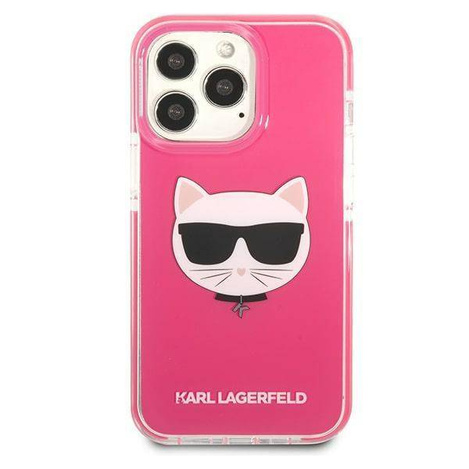 Original Case IPHONE 13 PRO Karl Lagerfeld Hardcase Choupette Head (KLHCP13LTPECPI) pink