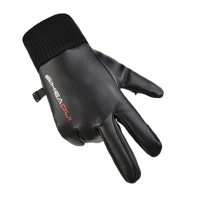 Men's insulated, anti-slip telephone gloves - black