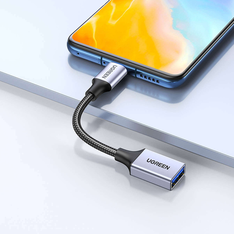 Ugreen OTG adapter cable USB-C (male) - USB-A (female) 5Gb/s 0.15m black (US378)