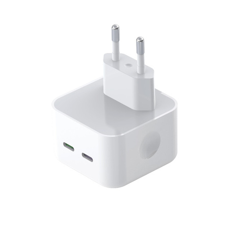 XO ładowarka sieciowa L102 PD 35W 2x USB-C biała + kabel USB-C - USB-C