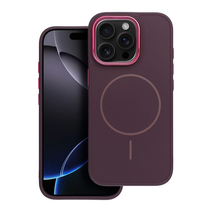 Futerał FRAME MAG COVER kompatybilny z MagSafe do IPHONE 15 PRO fioletowy