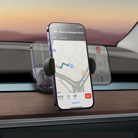 Elektroautohalterung mit Solarpanel für Tesla Model 3 / Y Baseus T-Space - Schwarz