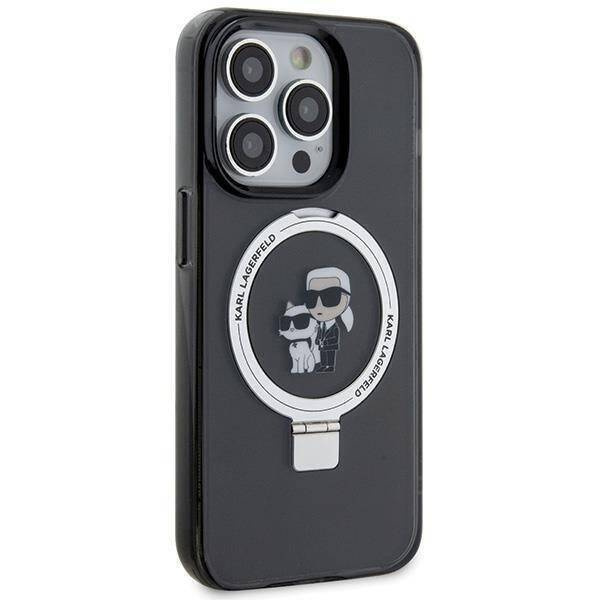 Karl Lagerfeld KLHMP15XHMRSKCK iPhone 15 Pro Max 6,7&quot; schwarz/schwarz Hardcase Ringständer Karl&amp;Choupette MagSafe