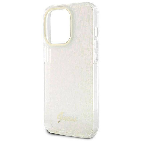 Etui Guess IML Faceted Mirror Disco Iridescent do iPhone 15 Pro - różowe