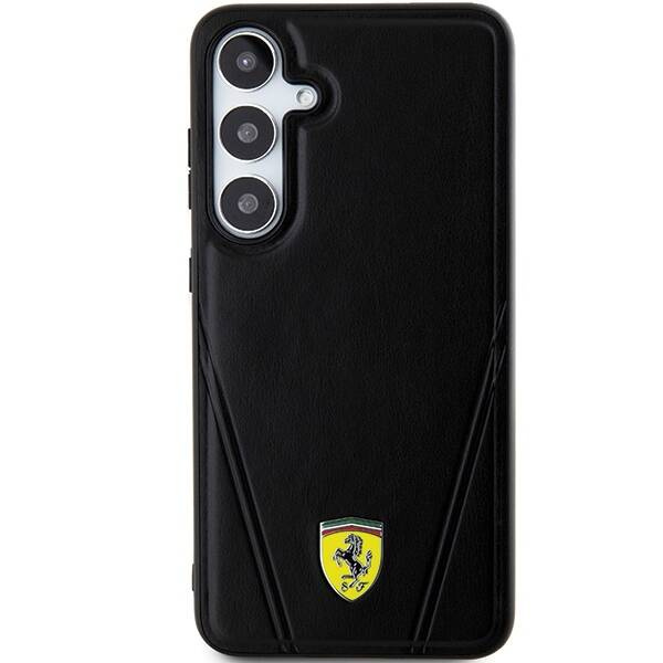 Oryginalne Etui FERRARI hardcase Hot Stamp V Lines MagSafe FEHMS24SP3BAK do Samsung Galaxy  S24 Czarny