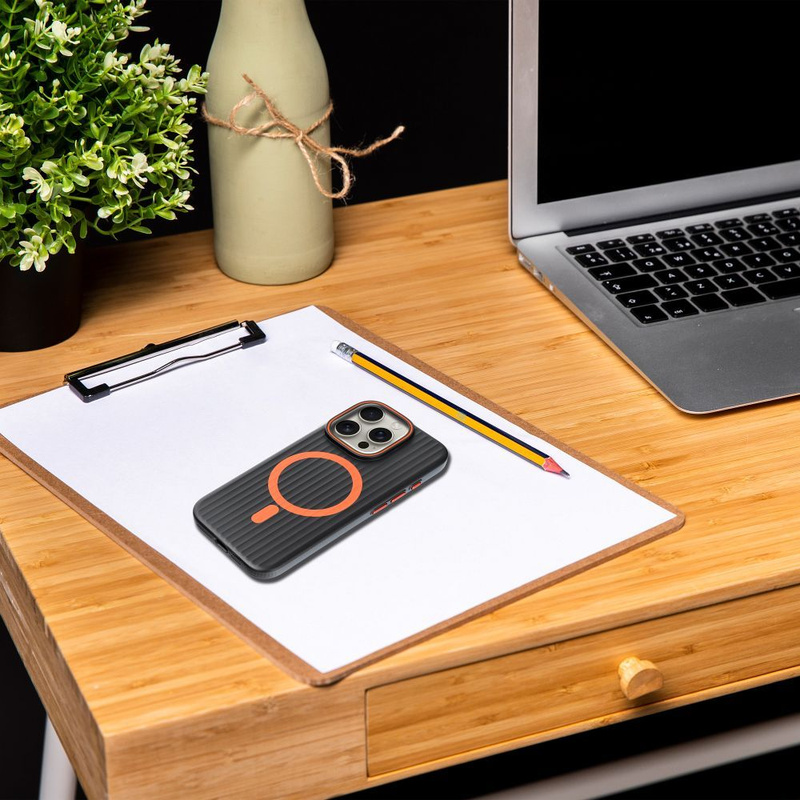 Futerał SIMPLY kompatybilny z MagSafe do IPHONE 13 Pro Max tytan czarny