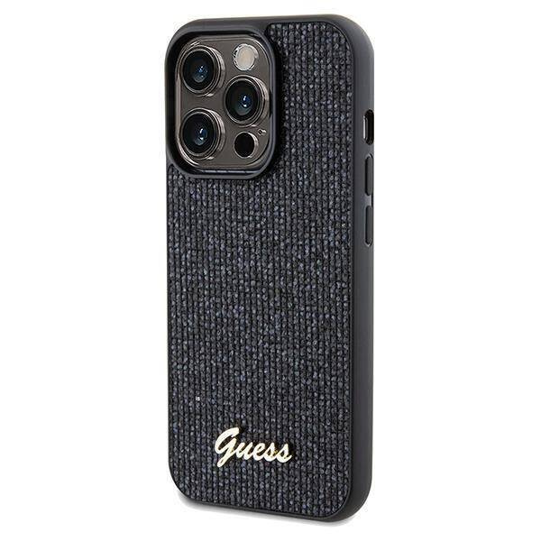 Guess nakładka do iPhone 14 Pro 6,1" GUHCP14LPMSDGSK HC PU DISCO SCRIPT METAL czarna