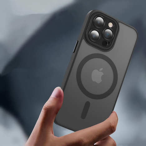 Schutzhülle APPLE IPHONE 15 Tech-Protect Magmat Cam+ MagSafe Matte schwarz